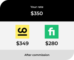 ComeUp vs Fiverr commission comparison.