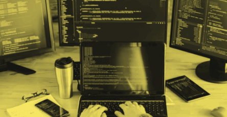 A freelance web developer working on a project.