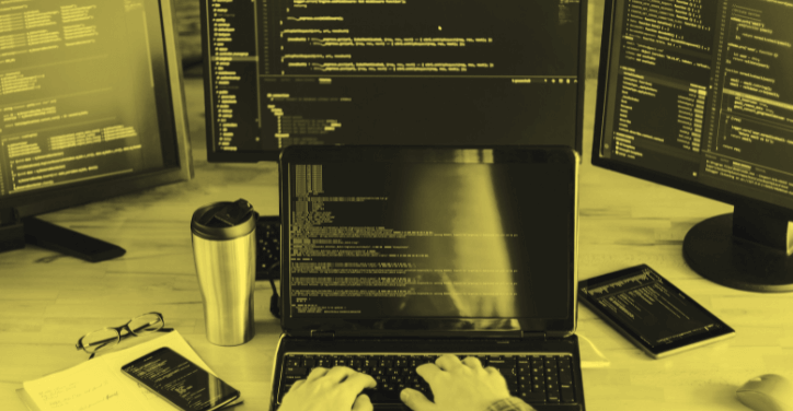 A freelance web developer working on a project.